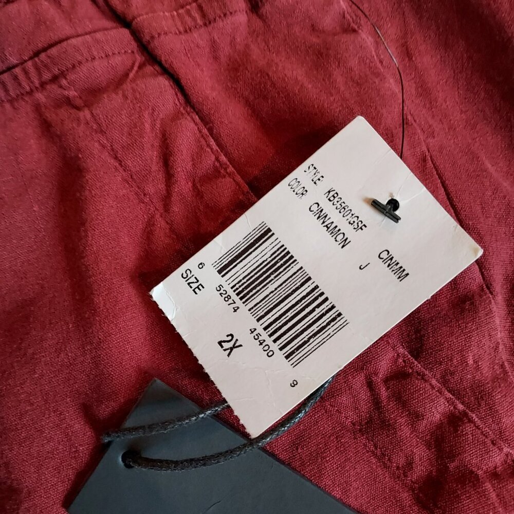Kut from the Kloth Linen Blend Cropped Pants in Cinnamon Pants Size 2X - Picture 4 of 10